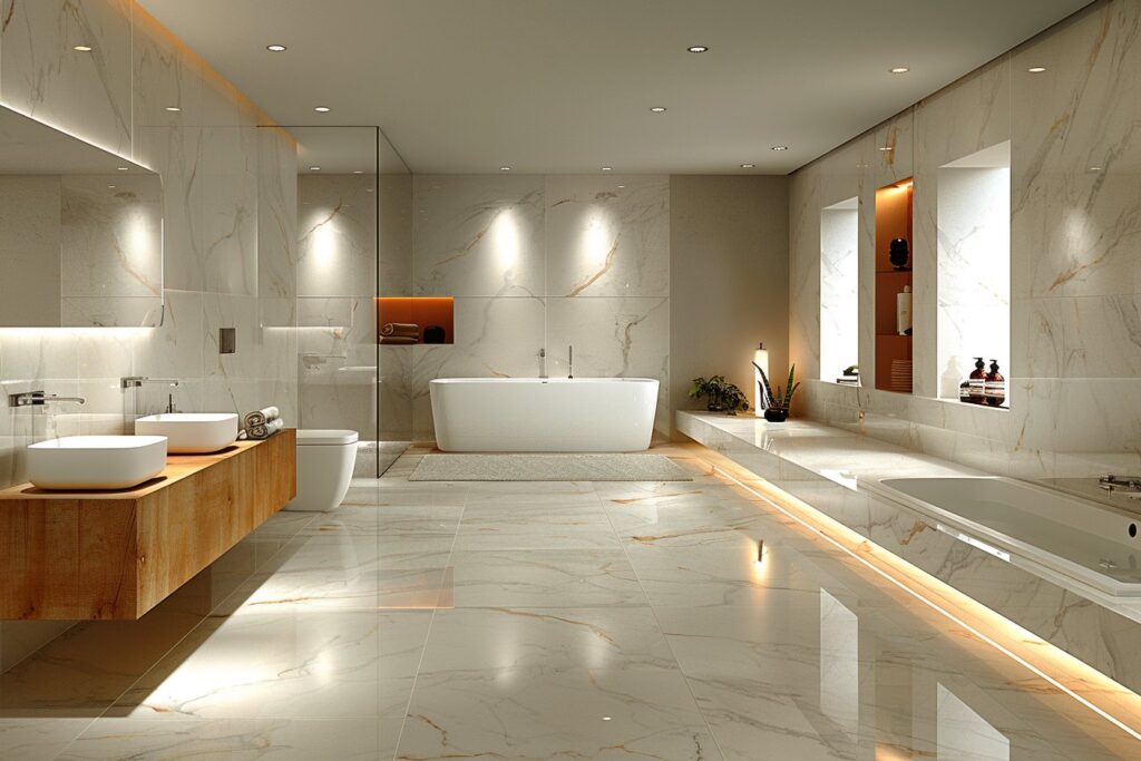 Innovation en salle de bain : l’impact des salles de bain en marbre blanc