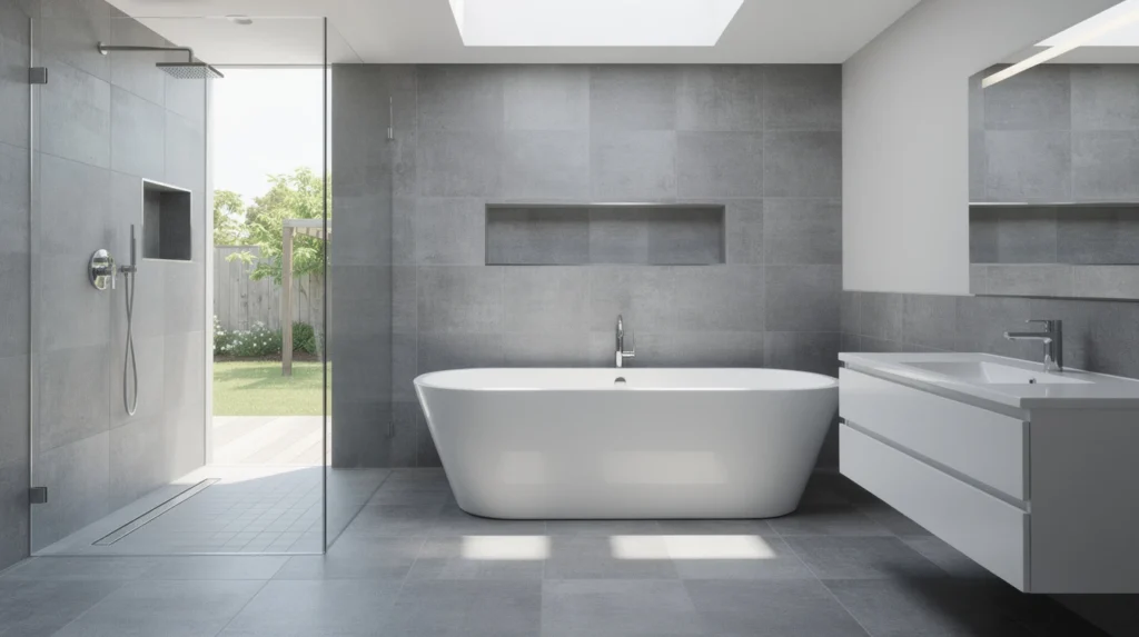carrelage gris salle de bain