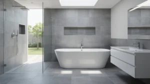 carrelage gris salle de bain