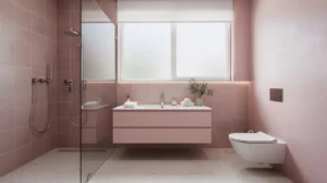 salle de bain rose