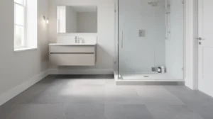 sols gris salle de bain